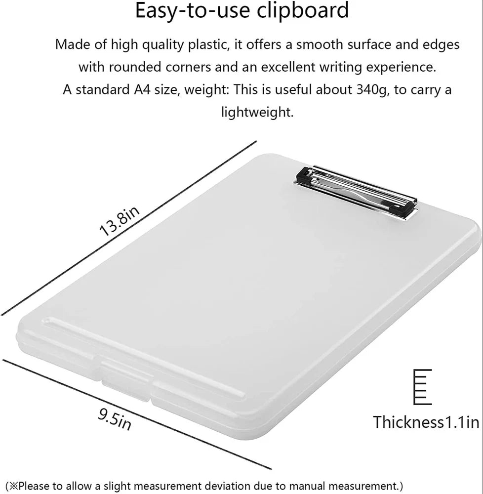 A4 Clipboard with Storage Case for Paper and Document Storage